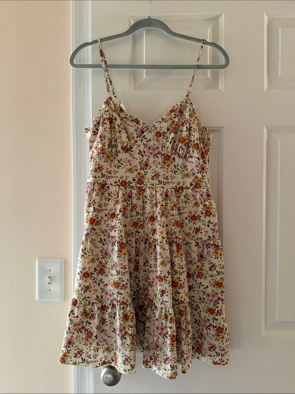 No Boundaries Cream Floral Midi Dress